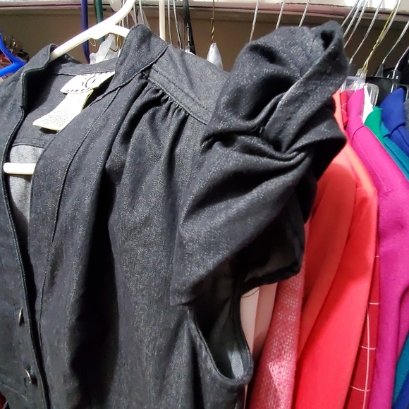 ICE Black Denim Dress Sz 6 Excellent USED - Picture 4 of 4